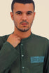Embroidered shirt in cotton gauze with pocket